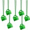 4E's Novelty St Patricks Day Beads Necklace With Shot Glasses Beer Mug Pack of 12 – Green Irish Gifts Party Favors Supplies, Costume Accessories (Transparent Green With Shamrock)